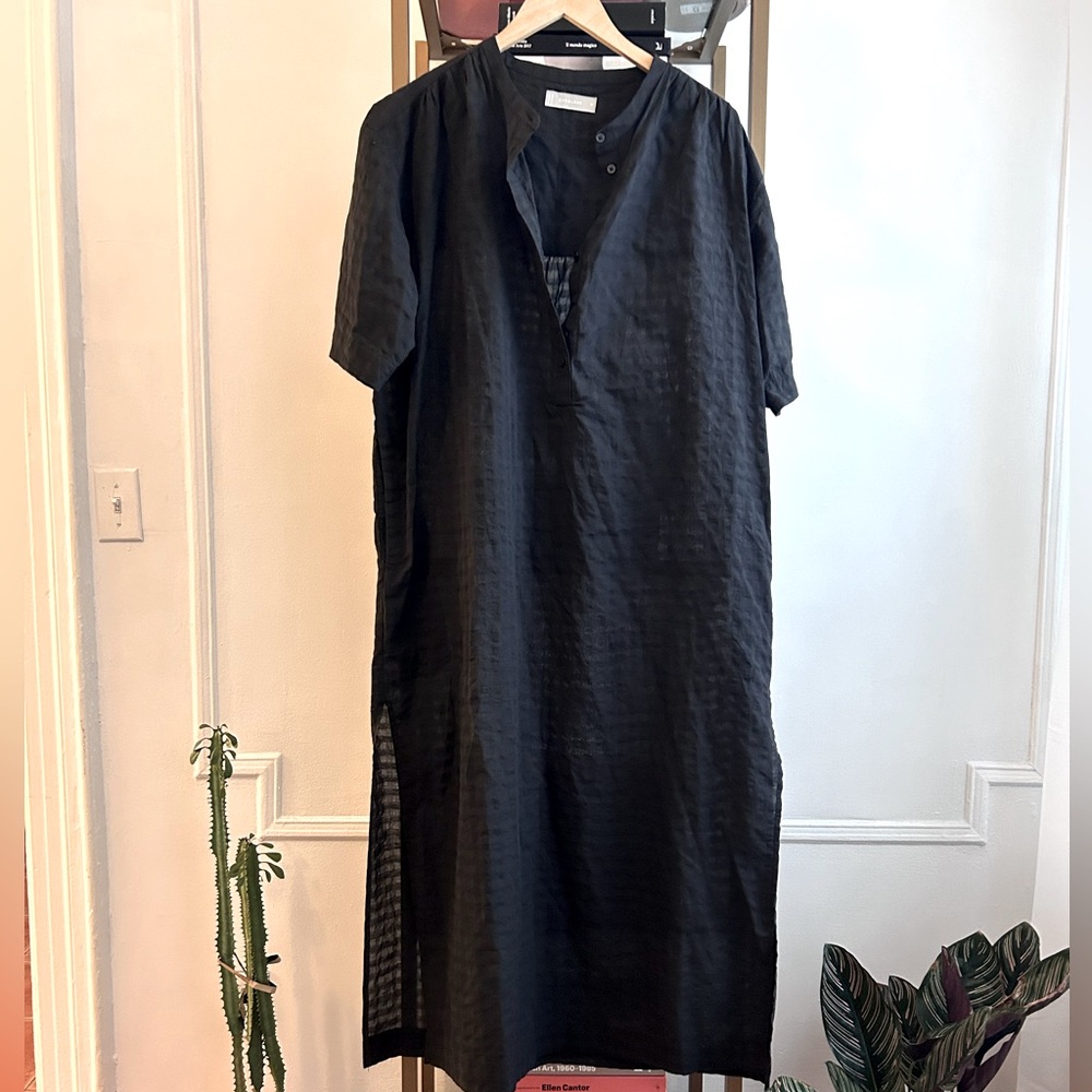 Everlane Cotton Caftan Dress in Black Med